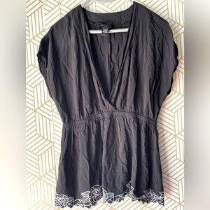 Torrid Mini Black Dress Embroidered white Size 0